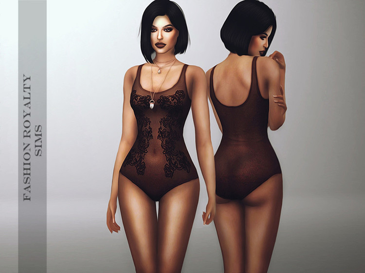 Dark Lace Bodysuit By Simsday Simsday