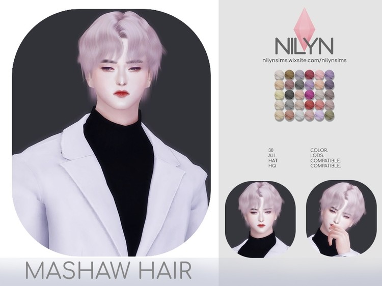 Mashaw Hair Hair New Mesh By Nilynsims Simsday 8537