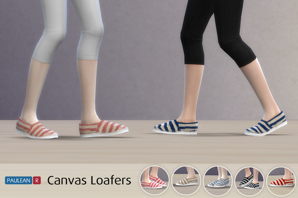 Sims 4 Canvas Loafers by Paulean R - SimsDay
